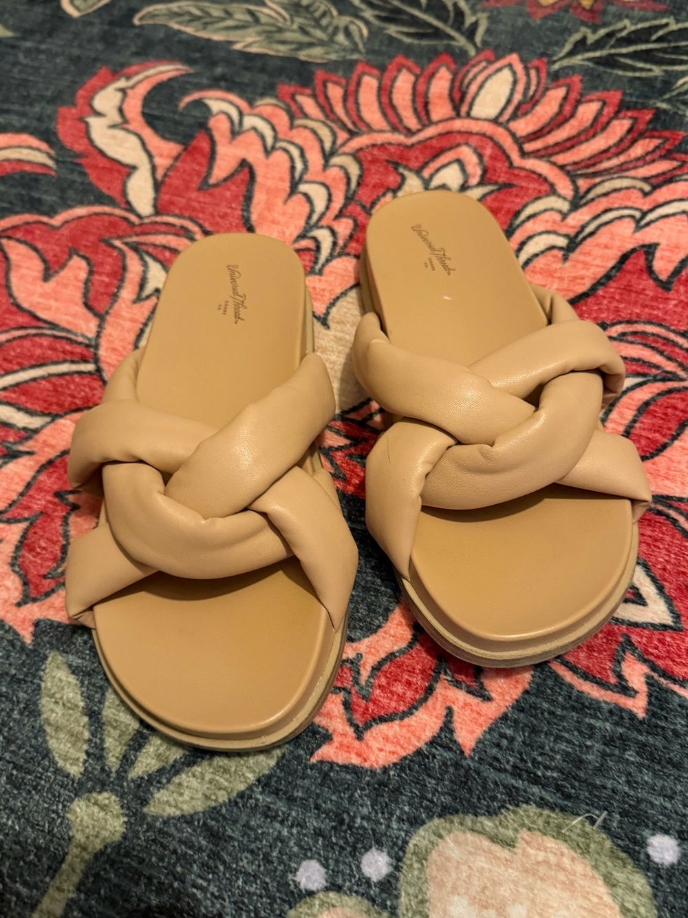 3/$15 🌟 Universal Thread Knotted Slide Sandals Nude Beige Sz 7